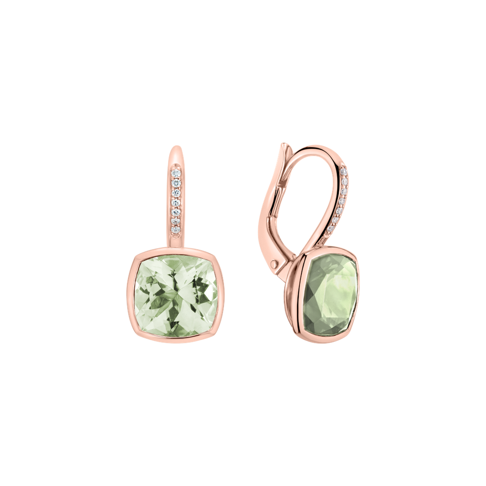 Náušnice s diamanty a ametystem Carelia