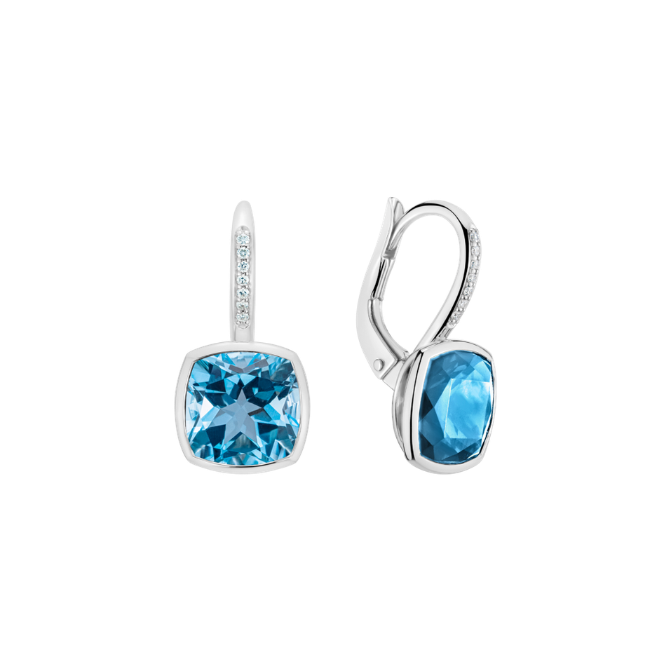 Náušnice s diamanty a topazem Carelia