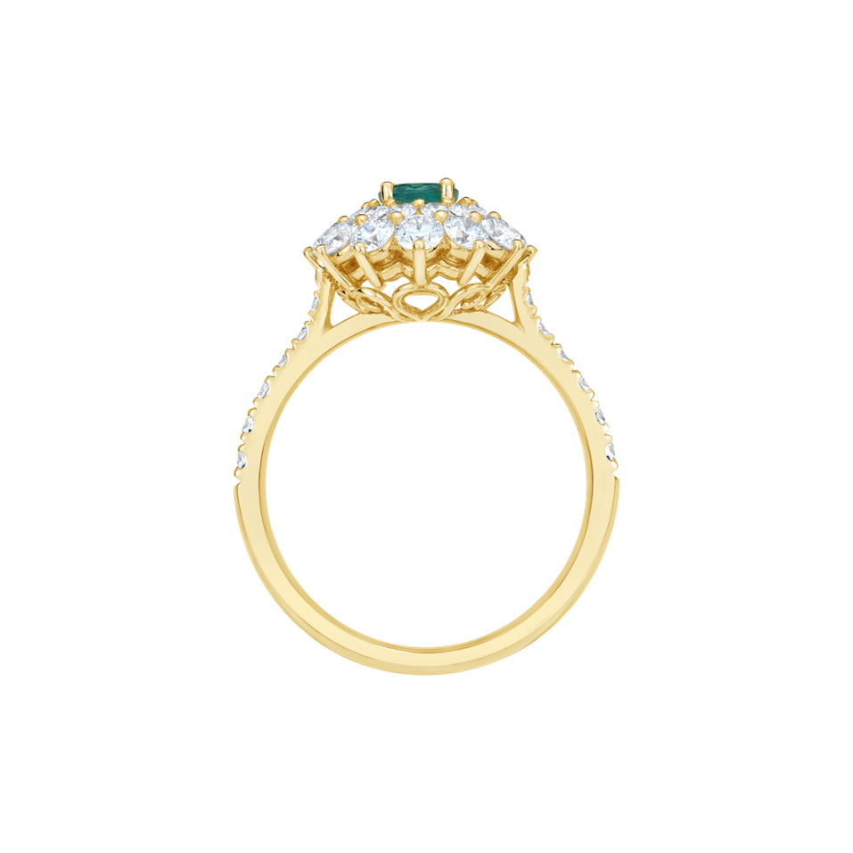 Prsten s diamanty a smaragdem Queen of Emerald