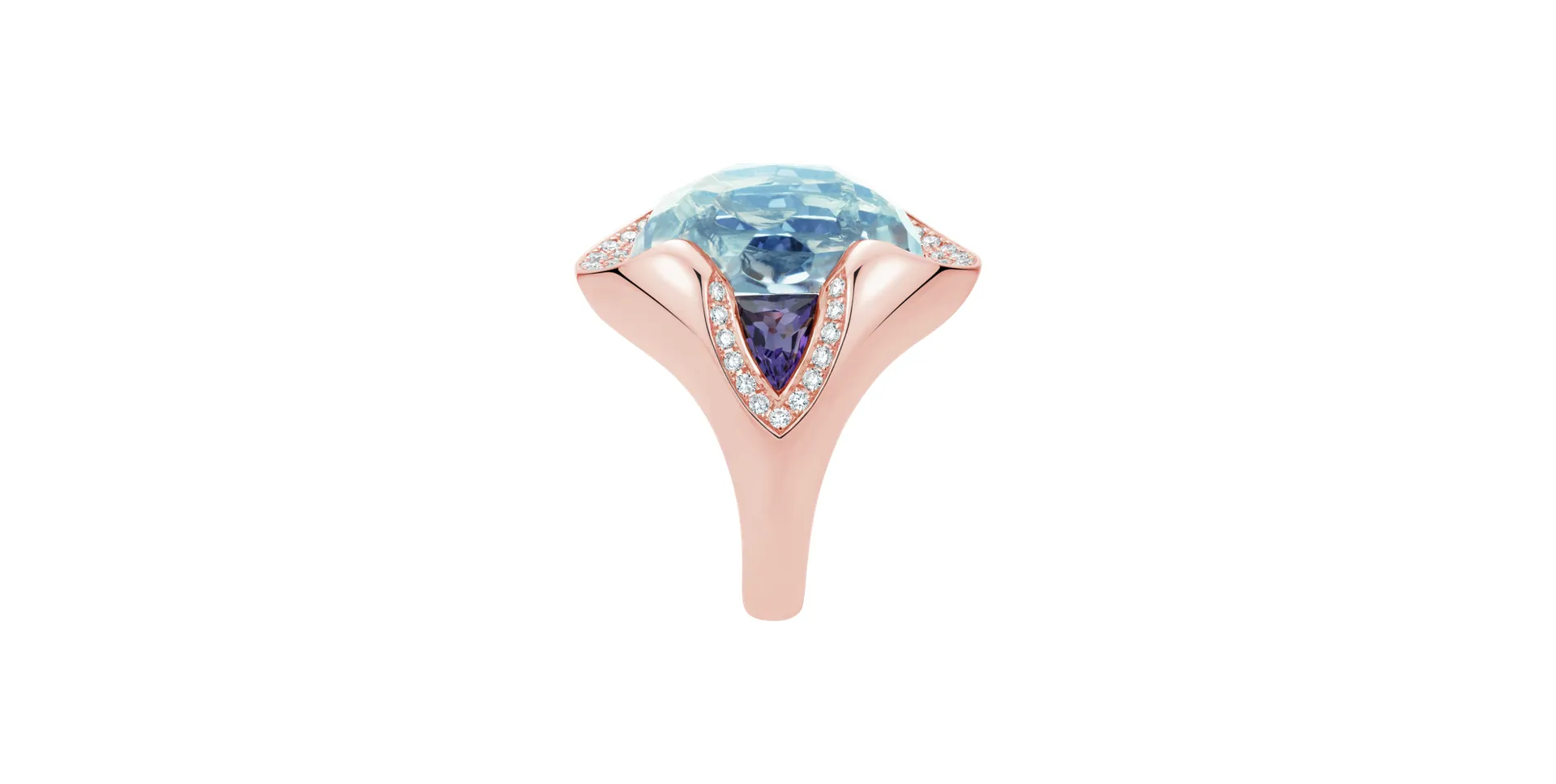 Prsten s diamanty a topazem a ametysty Viridian Grace