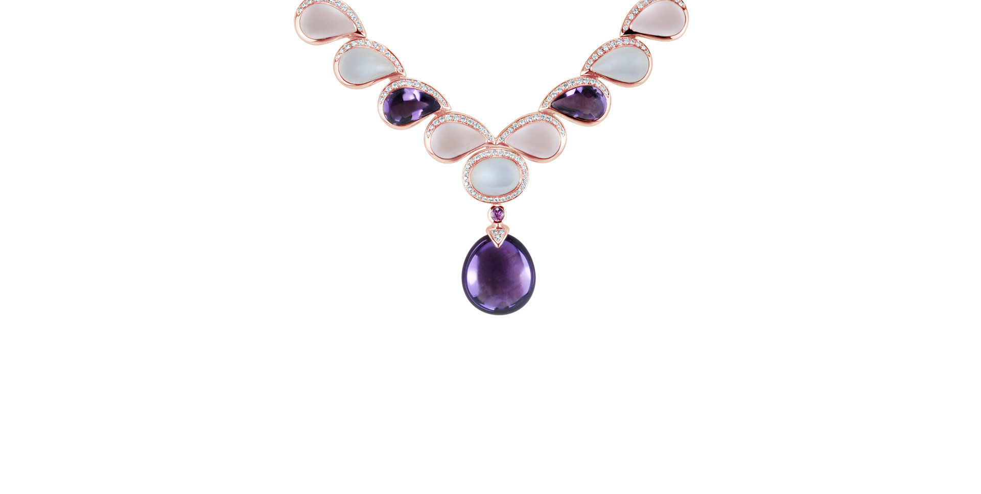 Náhrdelník s diamanty a drahokamy Aurora Haze