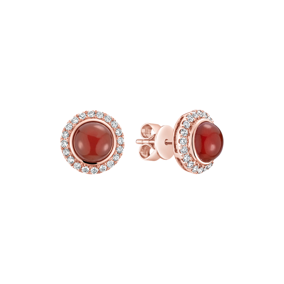 Náušnice s diamanty a achátem Pure Agate