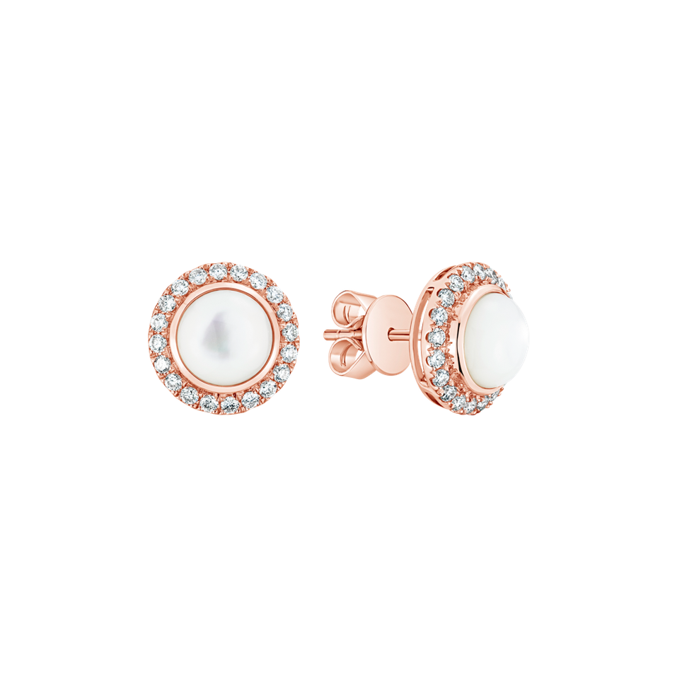 Náušnice s diamanty a perlou Pure Pearl
