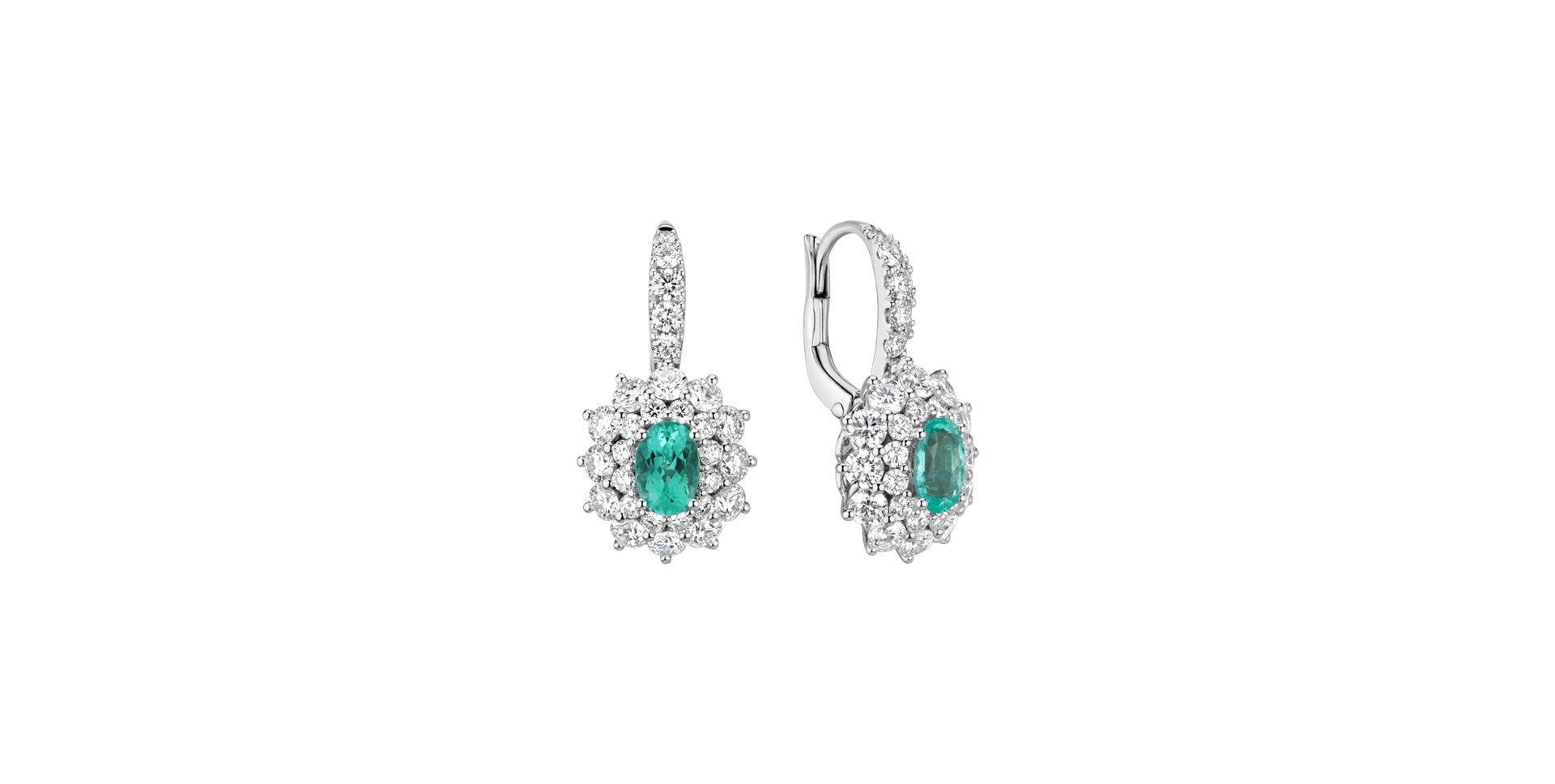 Náušnice s diamanty a paraibou Queen of Paraiba