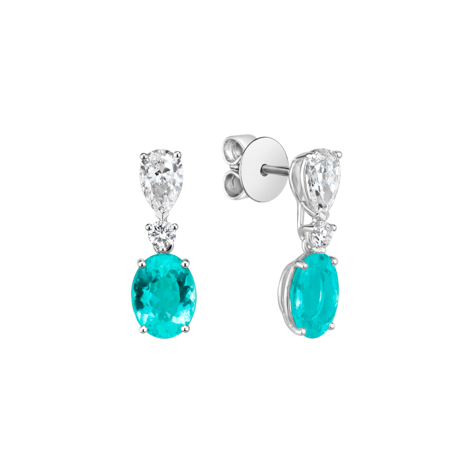 Náušnice s diamanty a paraibou Genciana
