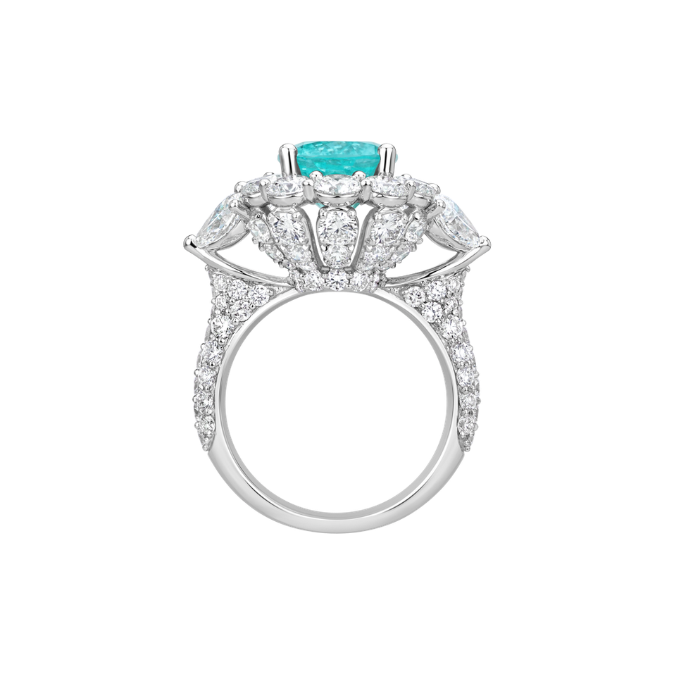 Prsten s diamanty a paraibou Crowned by Waves