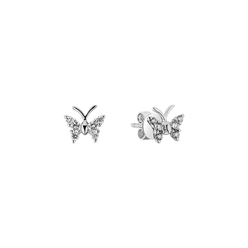 Náušnice s diamanty Diamond Butterfly