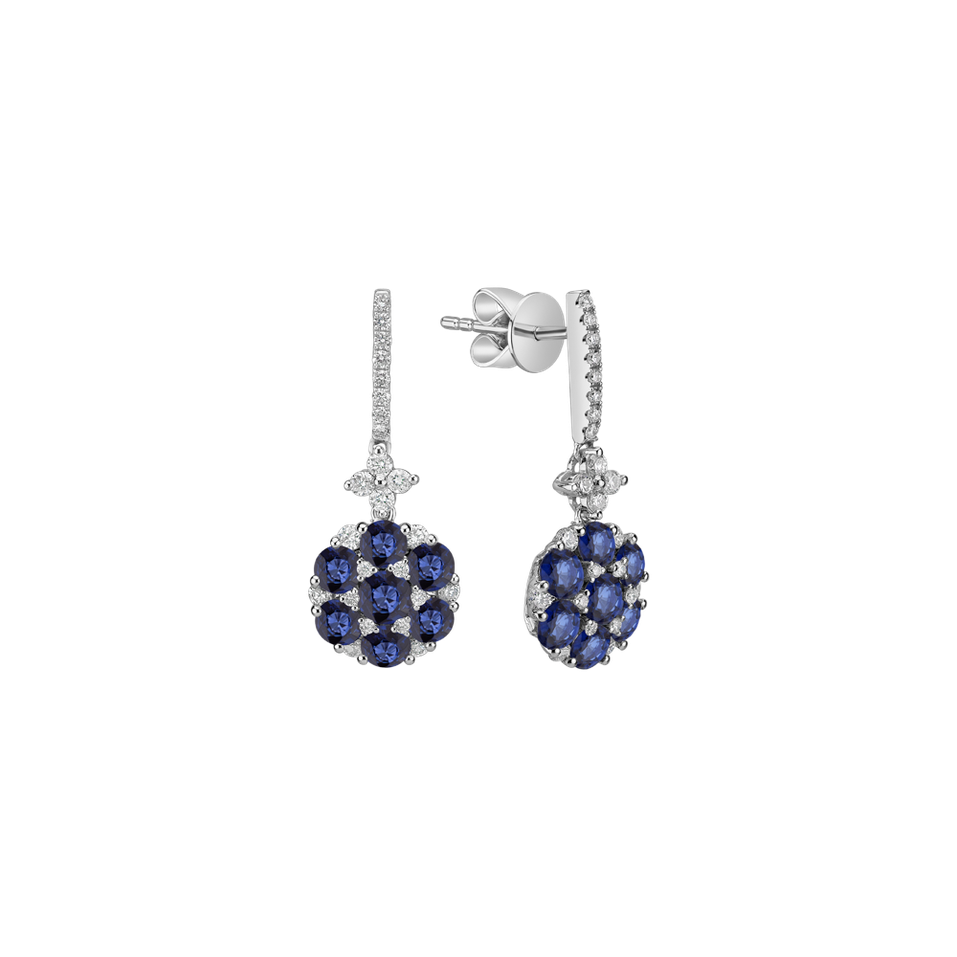 Náušnice s diamanty a safíry Latonya