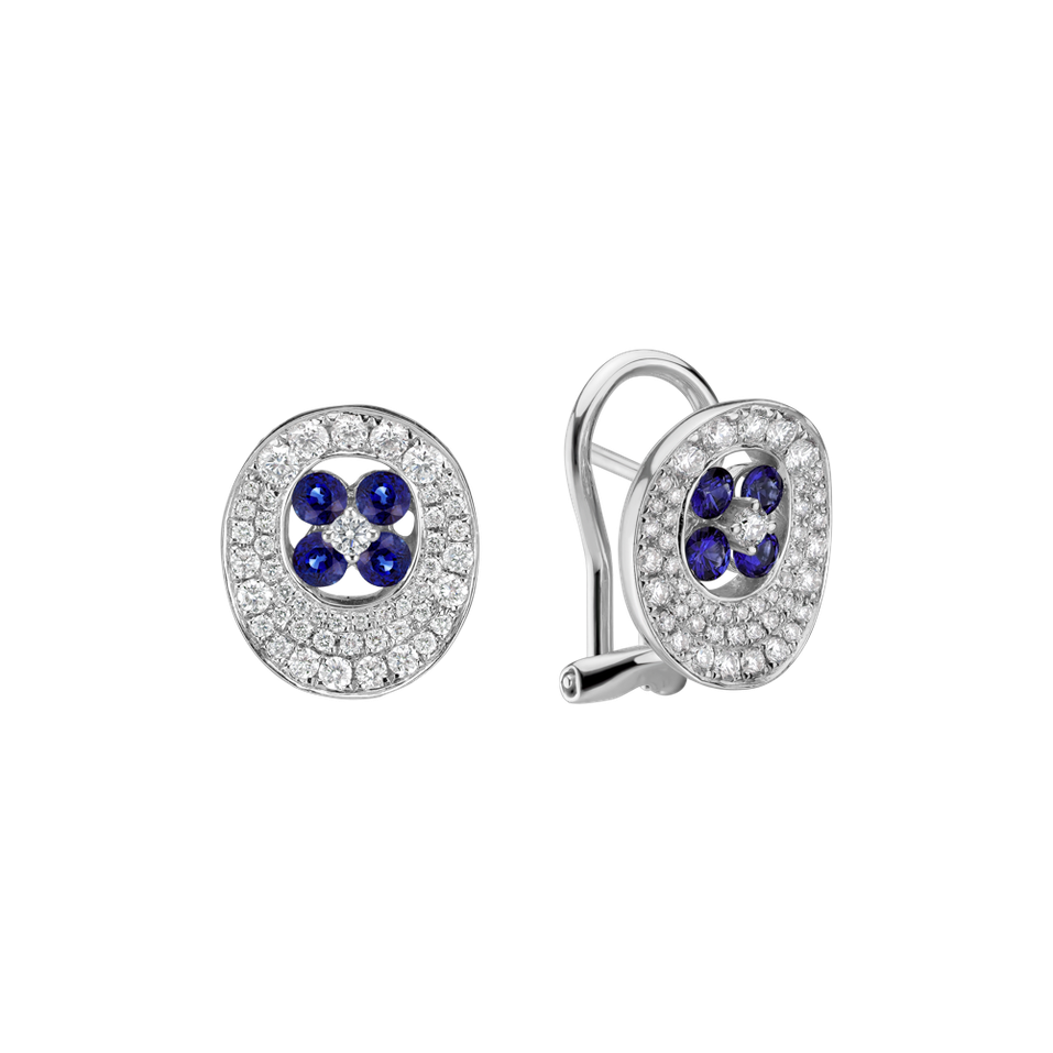 Náušnice s diamanty a safíry Tatjana