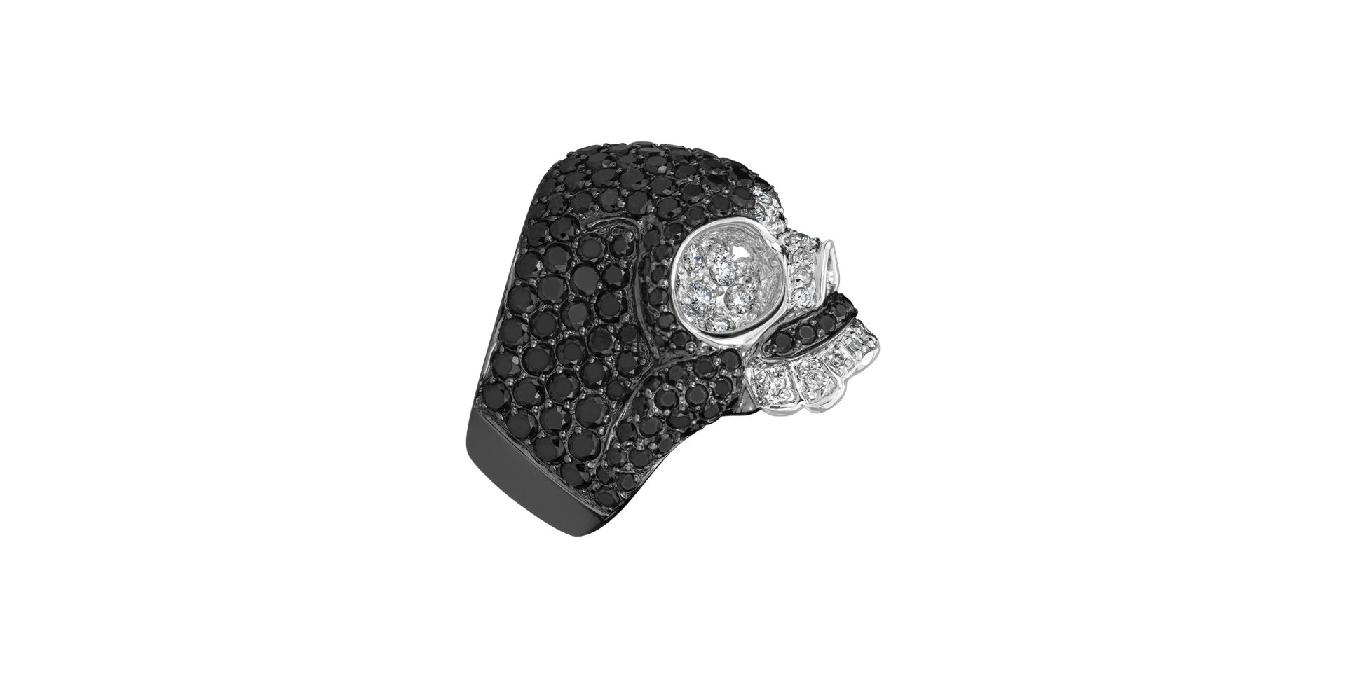 Prsten s diamanty Black Skull
