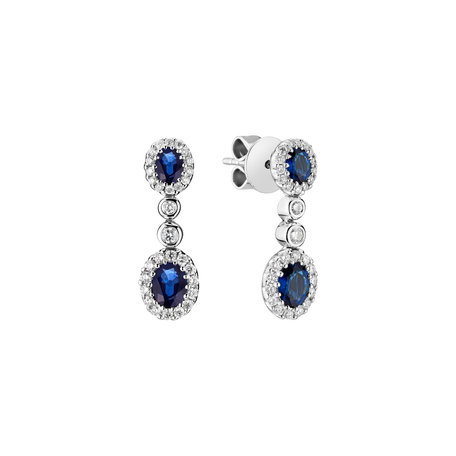 Náušnice s diamanty a safíry Sapphire Jealousy
