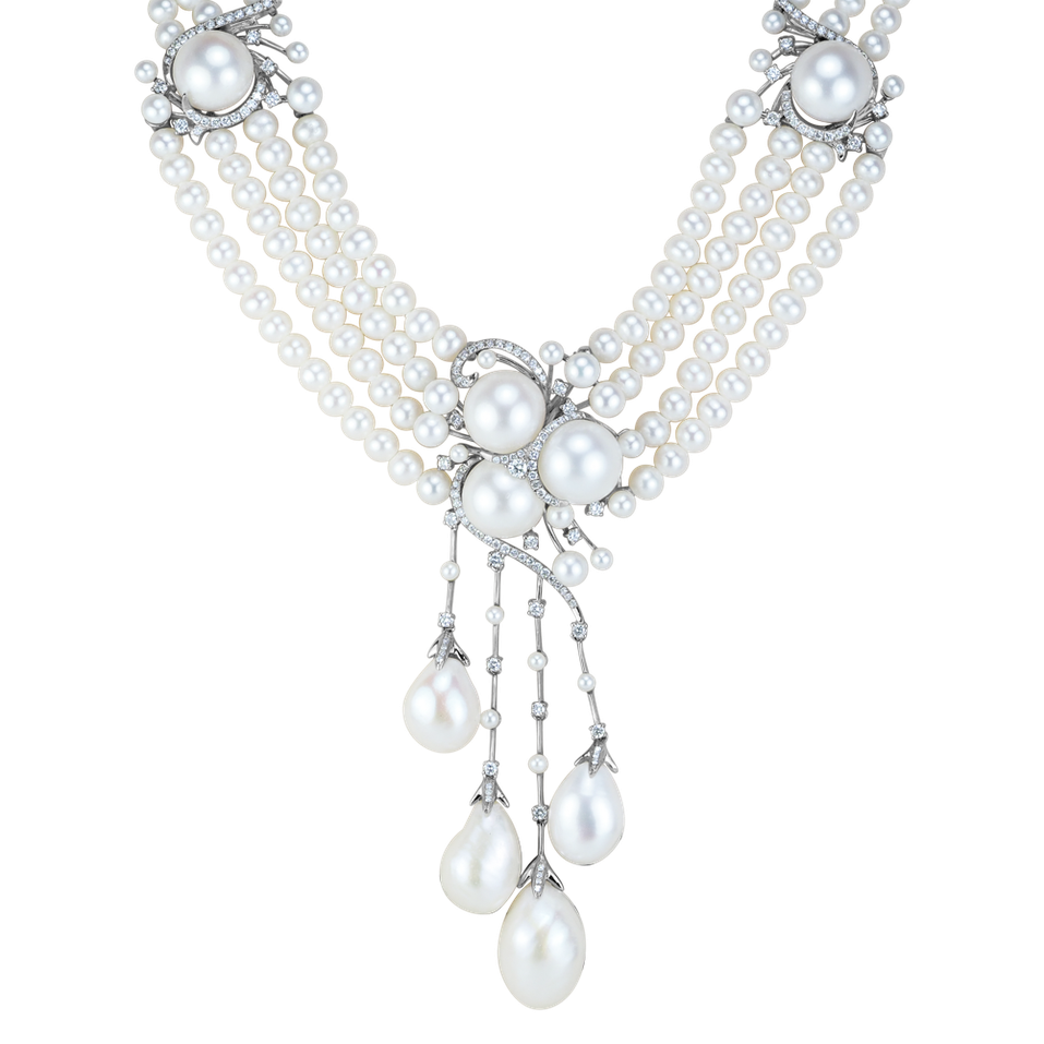 Náhrdelník s diamanty a perlami Versailles Treasure