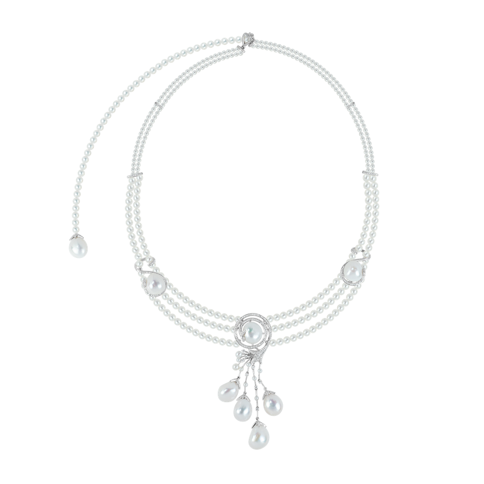 Náhrdelník s diamanty a perlami Venus Signature