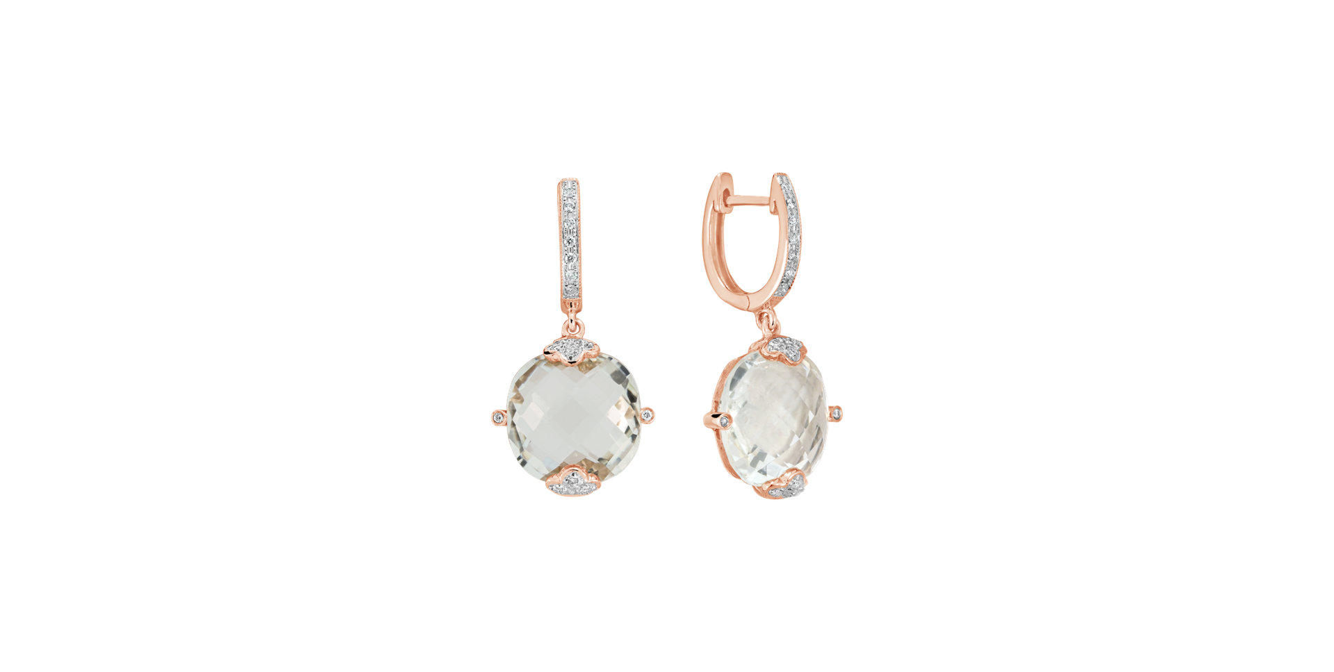 Náušnice s diamanty a ametystem Duchess Essence