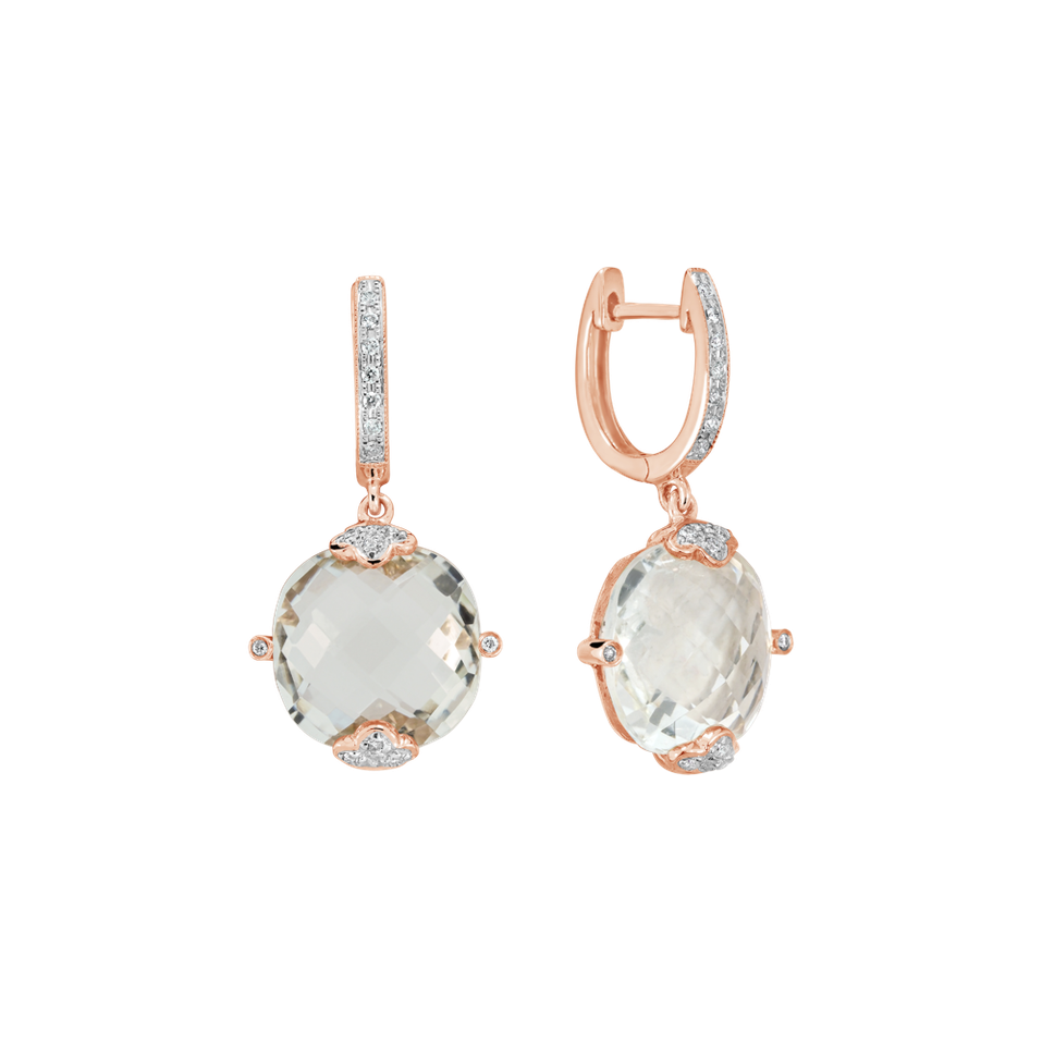 Náušnice s diamanty a ametystem Duchess Essence