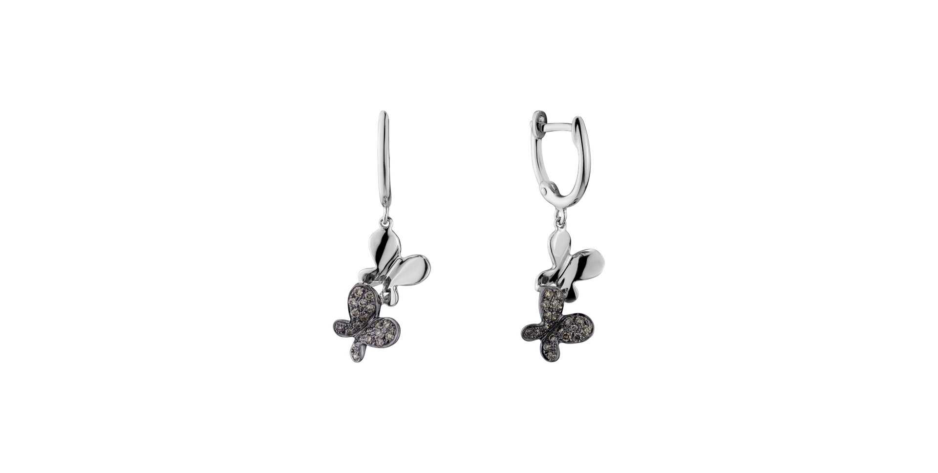 Náušnice s hnědými diamanty Fantastic Gem