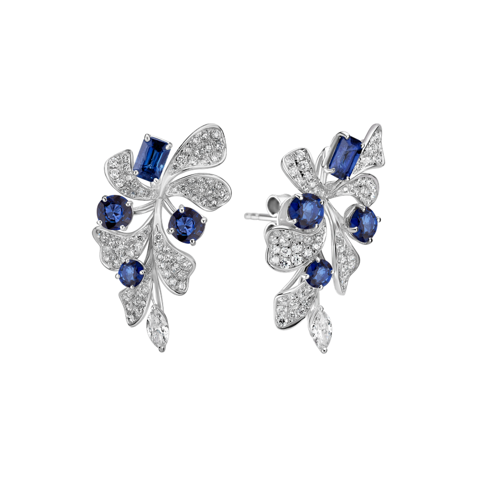 Náušnice s diamanty a safíry Czarina Signature