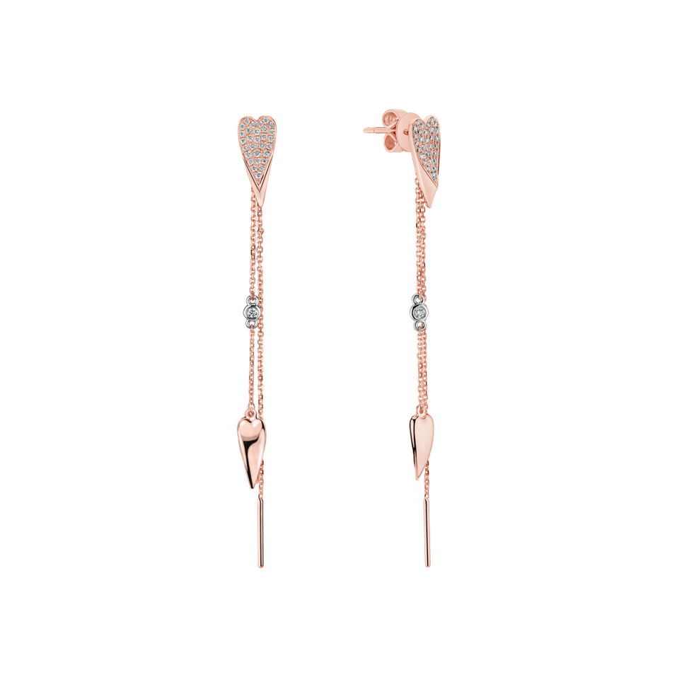 Náušnice s diamanty Troubled Heart