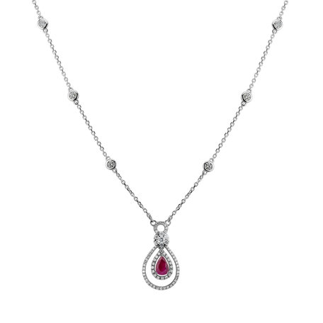 Náhrdelník s rubínem a diamanty Shine Desire