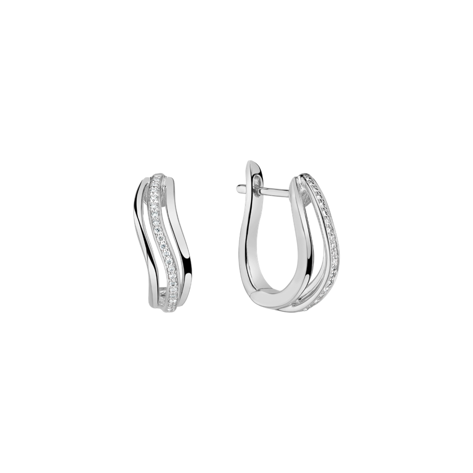 Náušnice s diamanty Sparkling Waves