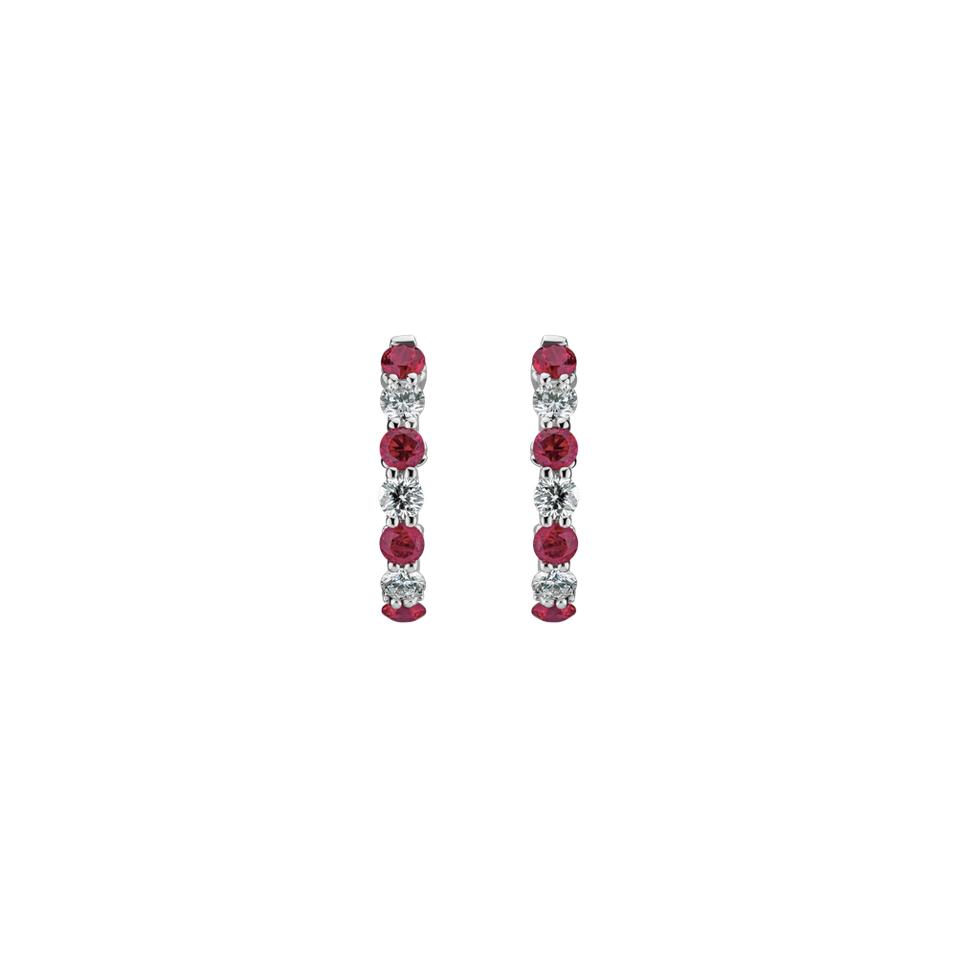 Náušnice s diamanty a rubíny Magical Nobility