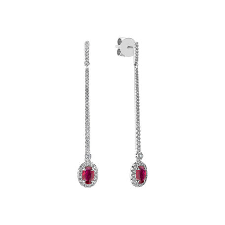 Náušnice s rubínem a diamanty Jewel Fall