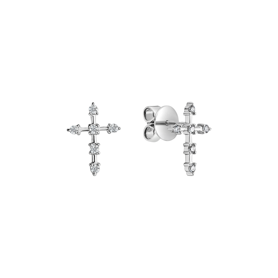 Náušnice s diamanty Passion Cross