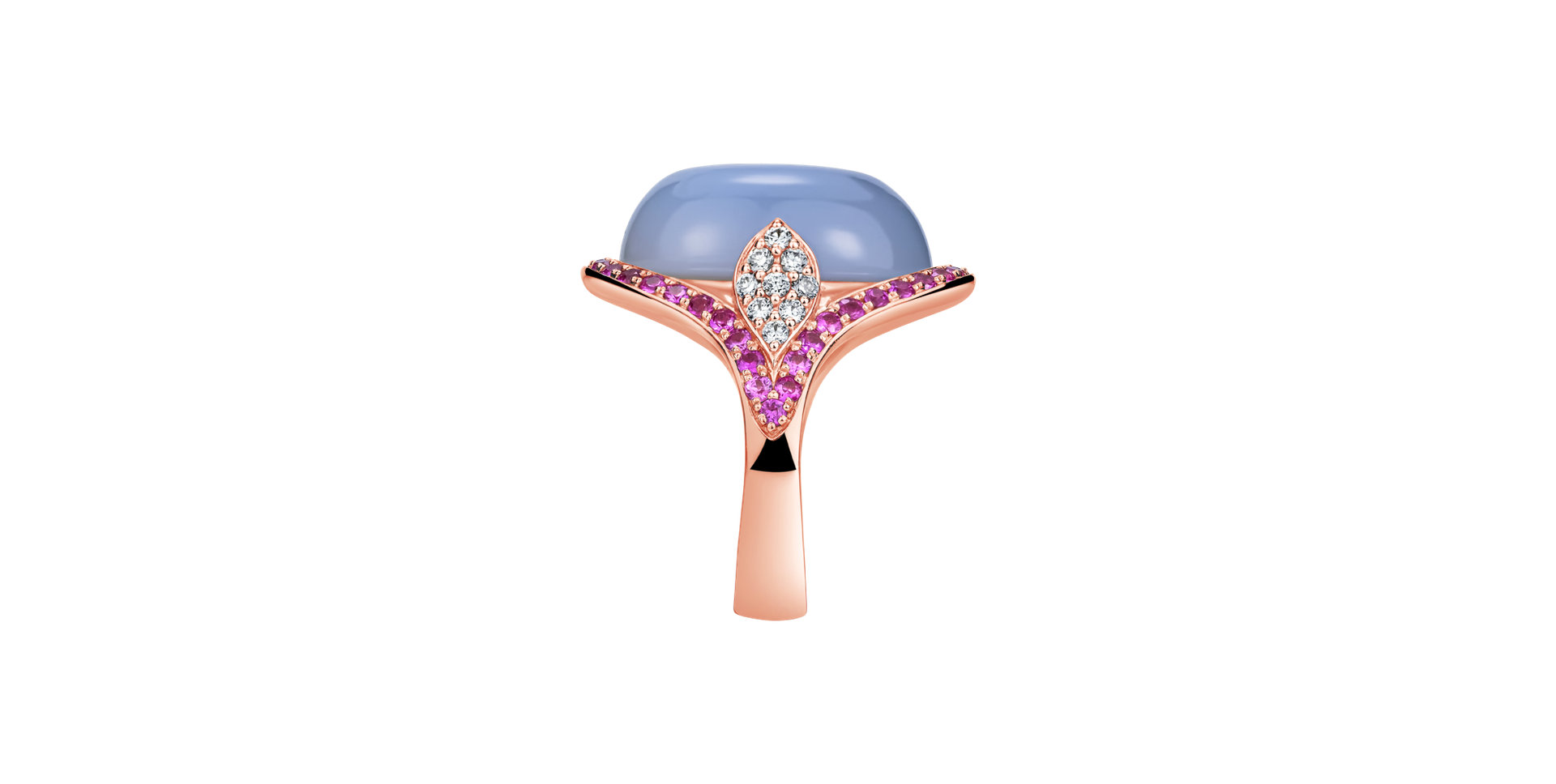 Prsten s diamanty, ametystem a safíry Baroque Essence