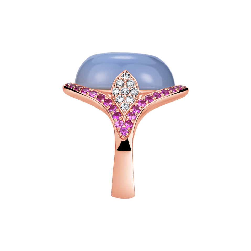 Prsten s diamanty, ametystem a safíry Baroque Essence